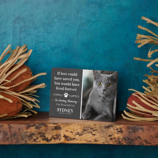愛猫写真記念モダン碑 フォトプラーク (側面)