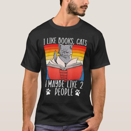愛猫動物本や猫 Tシャツ (正面)