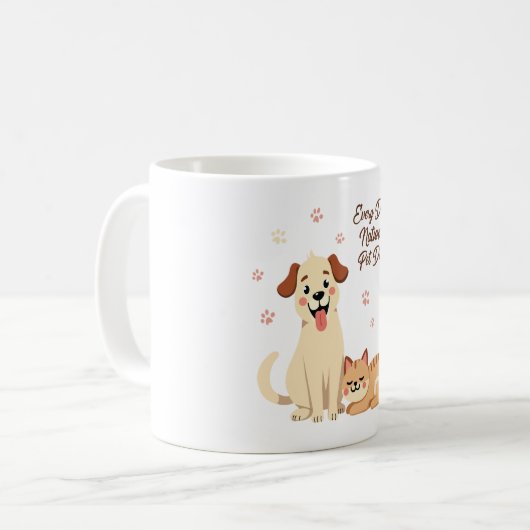 愛猫家のかわいい犬と猫のマグカップ コーヒーマグカップ (正面左)