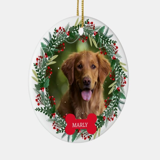 愛猫家へのクリスマスドッグのプレゼント セラミックオーナメント (右)