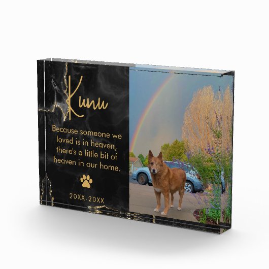 愛猫家や犬の愛猫家のペット記念悔やみや弔慰プレゼント フォトブロック (右)