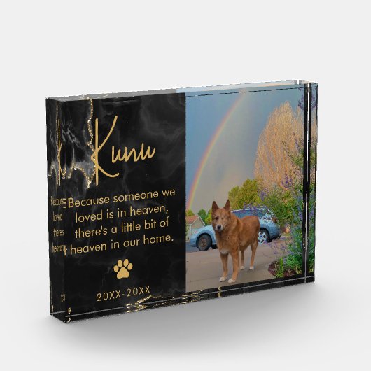 愛猫家や犬の愛猫家のペット記念悔やみや弔慰プレゼント フォトブロック (左)