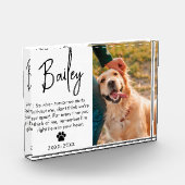 愛猫家や犬の愛猫家のペット記念悔やみや弔慰プレゼント フォトブロック (左)