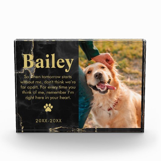 愛猫家や犬の愛猫家のペット記念悔やみや弔慰プレゼント フォトブロック (正面)