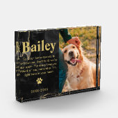 愛猫家や犬の愛猫家のペット記念悔やみや弔慰プレゼント フォトブロック (左)