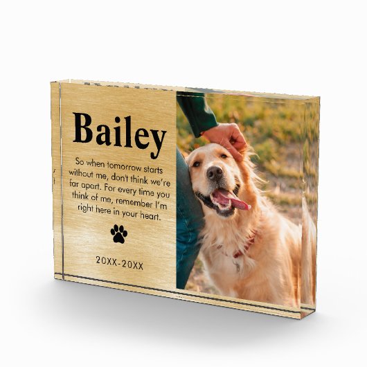 愛猫家や犬の愛猫家のペット記念悔やみや弔慰プレゼント フォトブロック (右)
