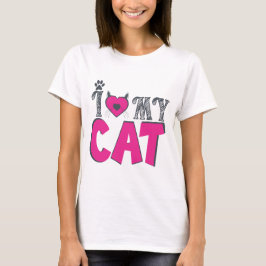 愛猫家必見のキュートなデザイン「我が猫を愛す」 Tシャツ