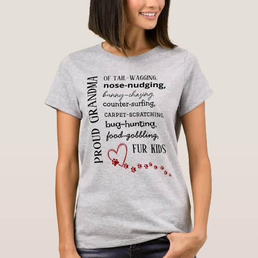 愛猫家・愛犬家の祖母 Tシャツ (正面)