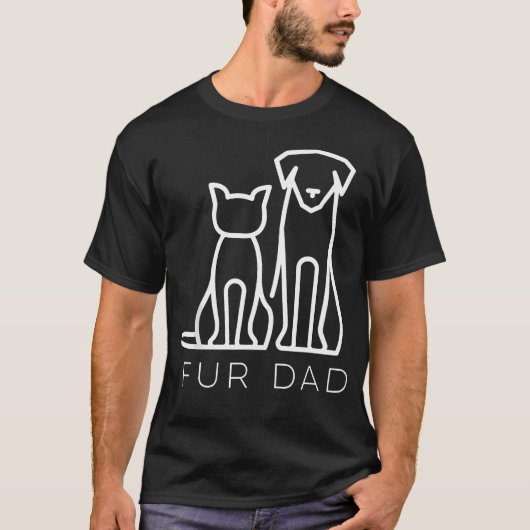 愛猫家+愛犬家+パパ+旦那様+面白い Tシャツ (正面)