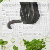 愛猫用のかわいいクリスマスブラック猫 キッチンタオル (折り畳み)