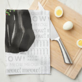 愛猫用のかわいいクリスマスブラック猫 キッチンタオル (四つ折り)