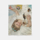 愛猫遊と一緒に暮らす甘い女の子 フリースブランケット (正面)