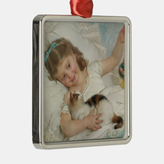 愛猫遊と一緒に暮らす甘い女の子 メタルオーナメント (右)