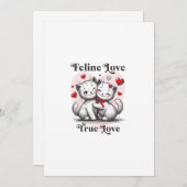 愛猫2匹の愛猫たち – スナグリングとスクラッチ 招待状 (正面/裏面)