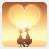 愛猫2匹 スクエアシール (正面)