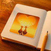 愛猫2匹 スクエアシール