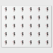 愛猫2匹，赤，黒，ハート ラッピングペーパー (フラット)