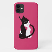 愛猫-かわいい子猫の芸術のピンク--を抱き締めます Case-Mate iPhoneケース (裏面)
