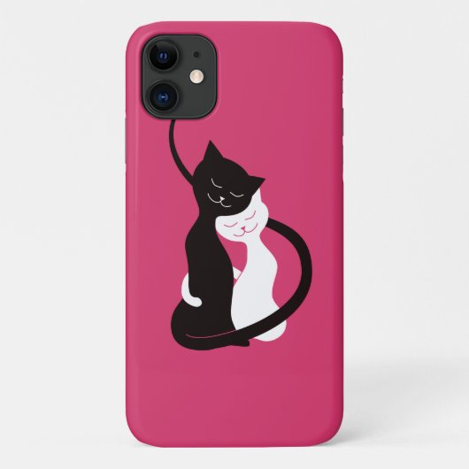 愛猫-かわいい子猫の芸術のピンク--を抱き締めます Case-Mate iPhoneケース (裏面)
