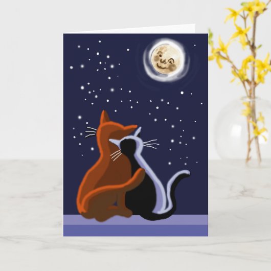 愛猫 カード (黄色い花)