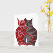 愛猫 カード (黄色い花)