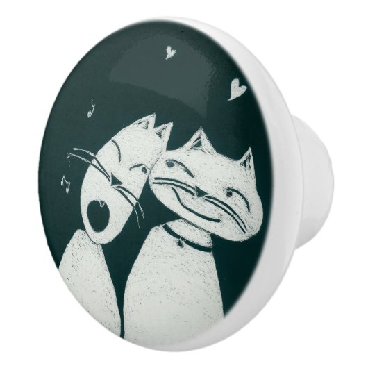 愛猫 セラミックノブ (右)