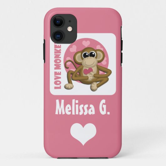 愛猿-かわいくパーソナライズなピンクのiPhone 5の場合 Case-Mate iPhoneケース (裏面)
