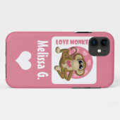 愛猿-かわいくパーソナライズなピンクのiPhone 5の場合 Case-Mate iPhoneケース (裏面(横))