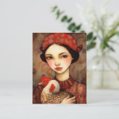 愛玩動物の少女|過去記事 ポストカード (スタンド正面)