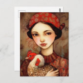 愛玩動物の少女|過去記事 ポストカード (正面/裏面)