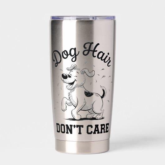 愛玩動物向け気におもしろい漫画「犬の毛はない」 保温保冷タンブラー (正面)