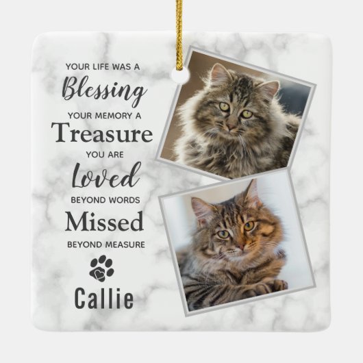 愛玩動物愛玩猫遺跡記念写真 セラミックオーナメント (裏面)
