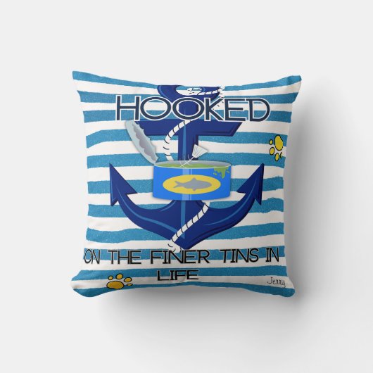 愛玩動物愛護の青い漁師の美意識 クッション (正面)