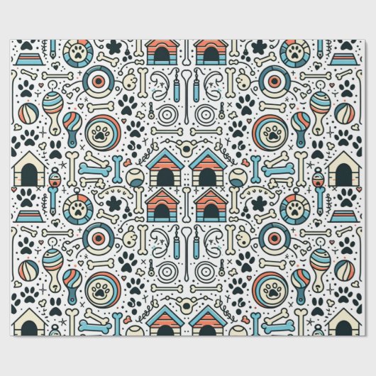 愛玩動物用ポーズソウルドッグをテーマにしたラッピング紙 ラッピングペーパー (フラット)