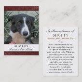 愛玩動物記念カードマルーン写真 – 満足の詩 名刺 (正面/裏面)