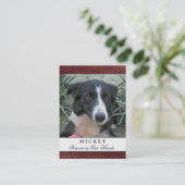 愛玩動物記念カードマルーン写真 – 満足の詩 名刺 (スタンド正面)