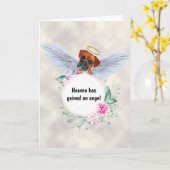 愛玩動物記念ボクサー犬の天使の翼の詩 カード (黄色い花)