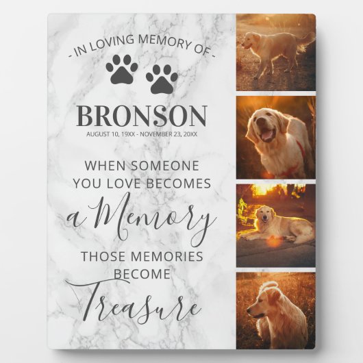 愛玩動物記念物置物大理石枠 フォトプラーク (正面)