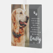 愛玩動物追悼モダン詩シンプル写真 ガラスオーナメント (正面左)