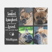 愛玩動物追悼詩パーソナライズされた犬 フリースブランケット (正面(横))