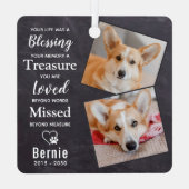 愛玩動物追悼詩モダン犬2枚の写真 メタルオーナメント (裏面)