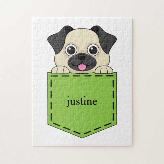 愛玩犬のパーソナライズ ジグソーパズル (縦)