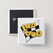 愛玩用小犬の旗-モータースポーツファンのボタン 缶バッジ (正面&裏面)