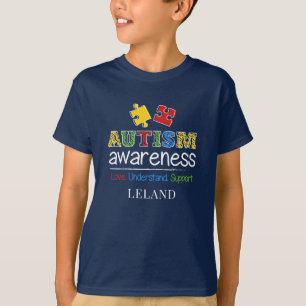 愛理解サポート自閉症意識 Tシャツ
