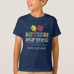 愛理解サポート自閉症意識 Tシャツ
