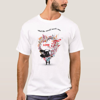 愛甘い愛ボストンテリアのTシャツ Tシャツ