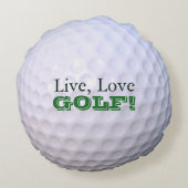 、愛生きている、円形の装飾用クッション|ゴルフ! |のゴルフボール ラウンドクッション (裏面)