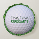 、愛生きている、円形の装飾用クッション|ゴルフ! |のゴルフボール ラウンドクッション (裏面)