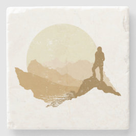 愛生命屋外山の登山のコースター ストーンコースター