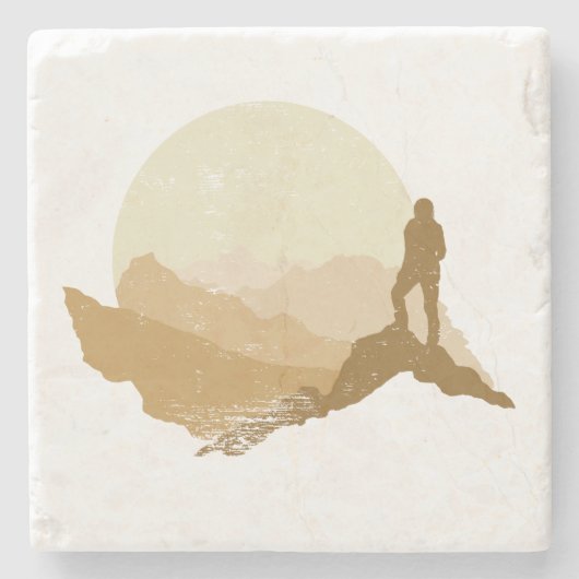 愛生命屋外山の登山のコースター ストーンコースター (正面)